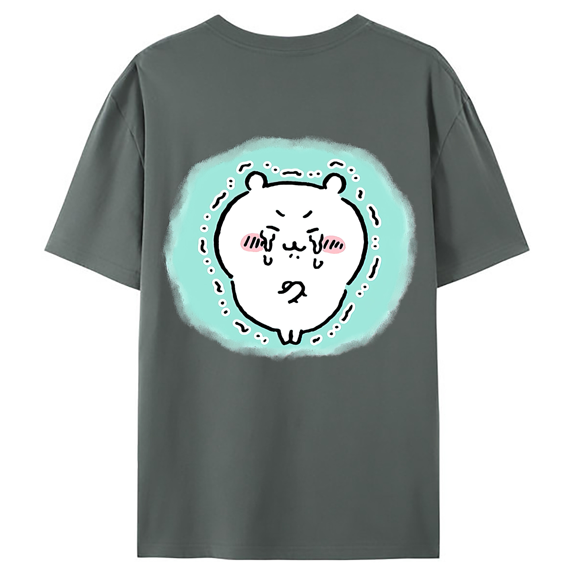 （画像用） ちいかわ ちいかわ Chii-kawa chiikawa 綿100％ メンズ半袖Tシャツ（バックプリント） 通気性